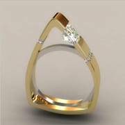 Elegant Green Stone Statement Ring for Women – Geometric Alloy Finger Ring with Glossy Finish | Trendy Summer 2026 Jewelry_img_3