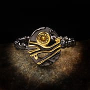 Personalized Geometric Hollow Couple Ring – Exquisite Brass & White Steel Mosaic Ring for Women_img_4