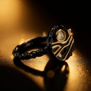 Personalized Geometric Hollow Couple Ring – Exquisite Brass & White Steel Mosaic Ring for Women_img_6