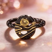 Personalized Geometric Hollow Couple Ring – Exquisite Brass & White Steel Mosaic Ring for Women_img_3