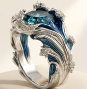 Hongdi Wave Enamel Diamond Ring for Women – Geometric Luxury Alloy Ring | European American Style Fashion Jewelry_img_4