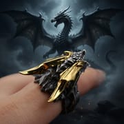 Retro Gothic Dragon Ring for Men & Women – Black Adjustable Open Ring | Vintage Evil Dragon Jewelry 2026_img_2