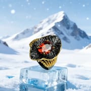 Exaggerated Black Gold Red Zircon Ring – Retro Bohemian Geometric Statement Ring for Men & Women_img_7