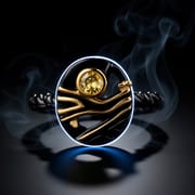 Personalized Geometric Hollow Couple Ring – Exquisite Brass & White Steel Mosaic Ring for Women_img_2