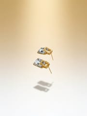 Simple Crystal Geometric Earrings for Women – Silver Plated Copper Korean Style Fashion Earrings_img_5