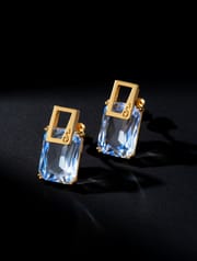 Simple Crystal Geometric Earrings for Women – Silver Plated Copper Korean Style Fashion Earrings_img_3