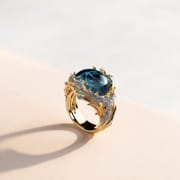 Hongdi Wave Enamel Diamond Ring for Women – Geometric Luxury Alloy Ring | European American Style Fashion Jewelry_img_1