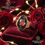 Exaggerated Black Gold Red Zircon Ring – Retro Bohemian Geometric Statement Ring for Men & Women_img_10