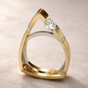 Elegant Green Stone Statement Ring for Women – Geometric Alloy Finger Ring with Glossy Finish | Trendy Summer 2026 Jewelry_img_5
