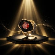 Exaggerated Black Gold Red Zircon Ring – Retro Bohemian Geometric Statement Ring for Men & Women_img_8