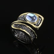 Shiny Moonstone Black Gold Ring for Women – Geometric Adjustable Copper Ring | Retro Rococo Party Jewelry 2026_img_3