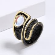 Shiny Moonstone Black Gold Ring for Women – Geometric Adjustable Copper Ring | Retro Rococo Party Jewelry 2026_img_2