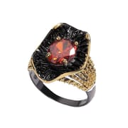 Exaggerated Black Gold Red Zircon Ring – Retro Bohemian Geometric Statement Ring for Men & Women_img_17