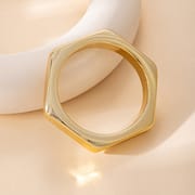 Luxury Geometric Acrylic Faceted Bracelet for Women – Glossy Silver Statement Bangle | Trendy Ins Style Jewelry_img_6