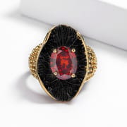 Exaggerated Black Gold Red Zircon Ring – Retro Bohemian Geometric Statement Ring for Men & Women_img_18