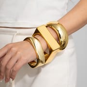 Luxury Geometric Acrylic Faceted Bracelet for Women – Glossy Silver Statement Bangle | Trendy Ins Style Jewelry_img_0