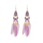 Colorful Ethnic Feather Earrings for Women – Boho Wave Design Zinc Alloy Jewelry DC1350_img_2