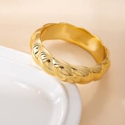 Luxury Geometric Acrylic Faceted Bracelet for Women – Glossy Silver Statement Bangle | Trendy Ins Style Jewelry_img_2