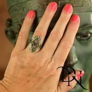 Retro Bohemian Green Dragonfly Adjustable Ring for Women – Vintage Diamond Open Finger Ring_img_5