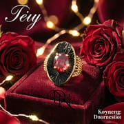 Exaggerated Black Gold Red Zircon Ring – Retro Bohemian Geometric Statement Ring for Men & Women_img_0
