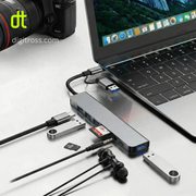 USB A/C 8 in 1 Hub with 4x USB A, 1x USB C, 3.5mm Audio, SD/TF Card Reader for Windows Desktop, Laptop, Macbook & Android_img_2
