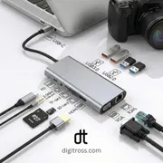 11 in 1 Type C Hub with 1x HDMI, 2x USB A, 2x USB C, RJ45 Ethernet, SD TF Card Reader for Mac Mini, Windows PC, Macbook, Laptop, Android_img_0