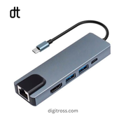 5 in 1 USB-C Hub Adapter with 4K HDMI, 3× USB 3.0 Ports & PD Charging – Multi-Port Expansion for Laptop, MacBook, Tablet & Smartphone_img_0