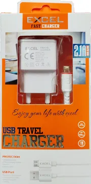 Excel 2.1A Ultra Fast USB Travel Charger - High-Speed Charging with Premium Micro USB Data Cable_img_3