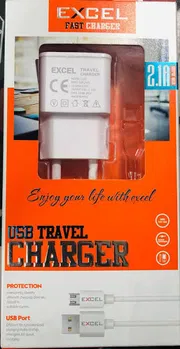 Excel 2.1A Ultra Fast USB Travel Charger - High-Speed Charging with Premium Micro USB Data Cable_img_2