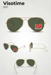 Classic Gold-Tone Aviator Sunglasses – Dark Green Lens (Model 0015)_img_4