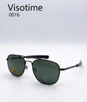 Classic Black Pilot Sunglasses "AO" on lens/temple, "Diamond Hard" sticker on lens._img_1
