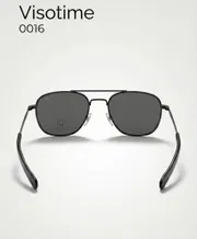 Classic Black Pilot Sunglasses "AO" on lens/temple, "Diamond Hard" sticker on lens._img_3