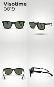 Ray-Ban Matte Black Rectangular Sunglasses – G-15 Green Lenses (Product Code: 0019)_img_4