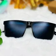 Premium Double Poly Rectangular Sunglasses – Matte Black / Blue Lens_img_5