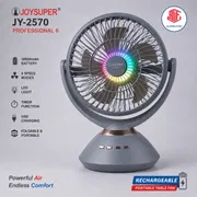Joy Super JY-2570 Professional 6 Battery Rechargeable Portable Table Fan_img_0
