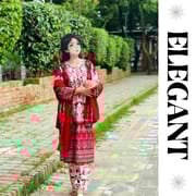 Maroon Red Digital Printed Lawn 3-Piece_img_1