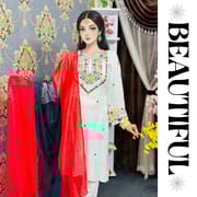 Stylish White Three Piece Dress_img_1