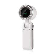 Portable Handheld Turbo Fan, 5 Gear Wind, Battery Operated, Up to 12 Working Hours, 3 IN 1 Hand Fans with Air Turbo Tech Cooling Fan for Outdoor Activities, Travel, Beach (White)_img_0