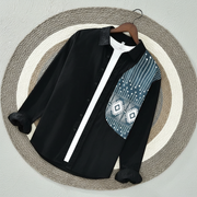Premium black block design shirt 1015_img_0