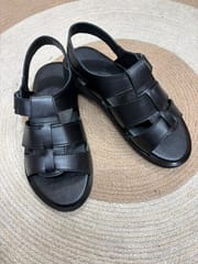 Premium pure lather slipper sandal with belt -004_img_1