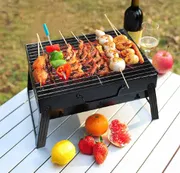 BBQ Grill Portable, Charcoal Barbecue Grill Smoker Grill for Outdoor Cooking Camping Hiking Picnics (P-3072)_img_0