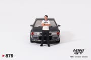 MiniGT - Nissan Skyline GT-R (R32) Gunmetal W/ Matsuda Figure Tsugio Matsuda Collection No.3 TAS 2025 Exclusive_img_2