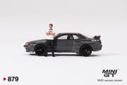 MiniGT - Nissan Skyline GT-R (R32) Gunmetal W/ Matsuda Figure Tsugio Matsuda Collection No.3 TAS 2025 Exclusive_img_3