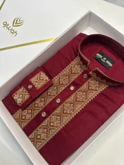 The Royal Maroon Embroidery Panjabi -A3R124_img_3