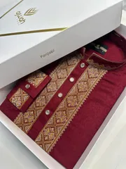 The Royal Maroon Embroidery Panjabi -A3R124_img_0