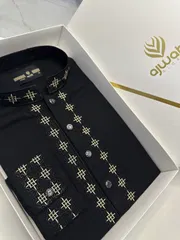 Ajwah Gold Empress Black Panjabi -A3B123_img_0