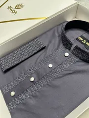 Slate Grey Sultan Elegance Panjabi -A3A151_img_2