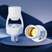 Motion Sensor Light Holder E27 Smart PIR Auto On Off Bulb Holder_img_0