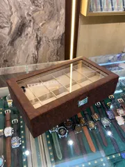 12 Slots Leather Watch Organizer Box (Brown-Cream)_img_1