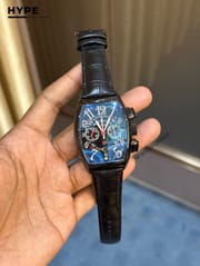 Franck Muller Quartz Chronograph Leather Belt (Black)_img_0
